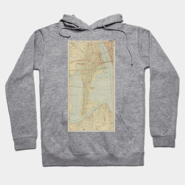 Vintage Map of Bayonne NJ (1912) Hoodie by Bravuramedia